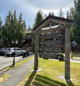 sign outsides of Seabeck in parking lot